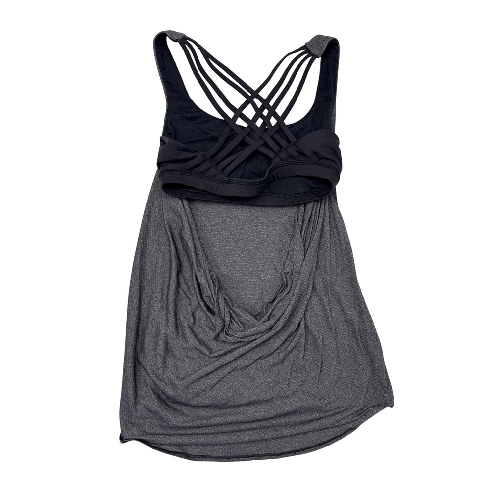 Lululemon Wild Tank Top Size 6 Gray Black Activewear Gym Yoga Pilates Strappy - Picture 5 of 9